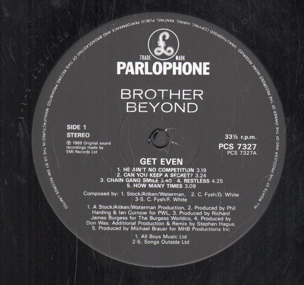 Brother Beyond - Get Even - Lp