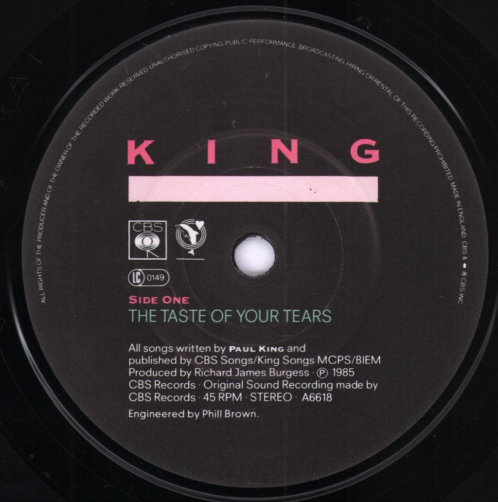 King (Paul) - Taste Of Your Tears - 7 Inch
