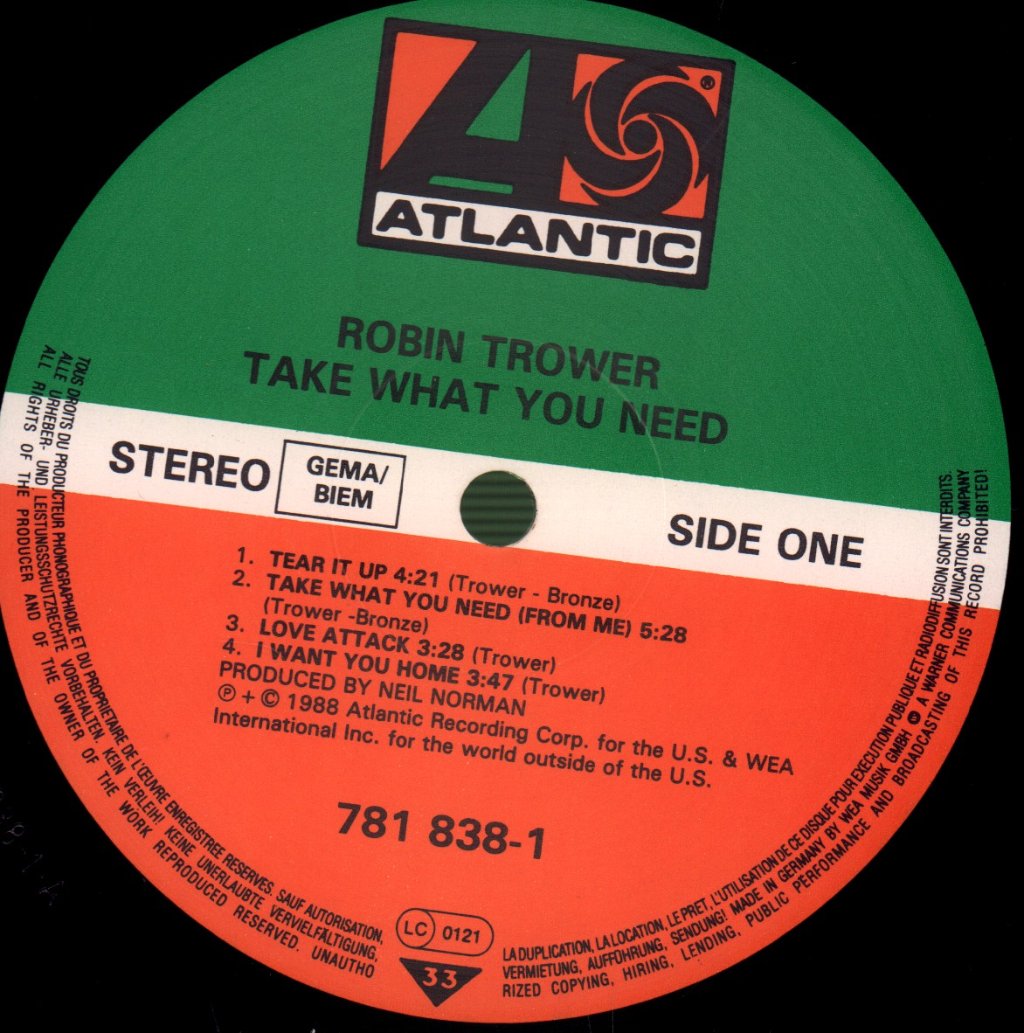 Robin Trower - Take What You Need - Lp