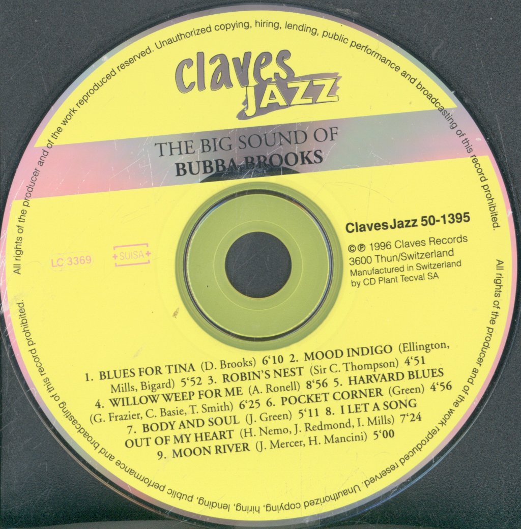 Bubba Brooks - Big Sound Of Bubba Brooks - Cd