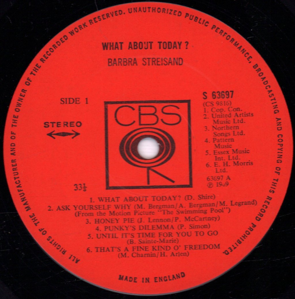 Barbra Streisand - What About Today? - Lp