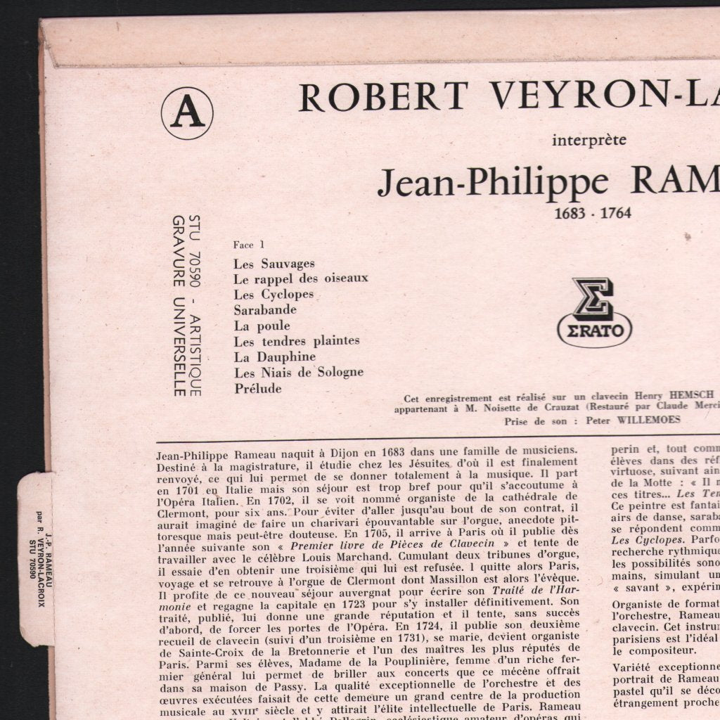 Robert Veyron-Lacroix - Robert Veyron-Lacroix Interprete Rameau - Lp