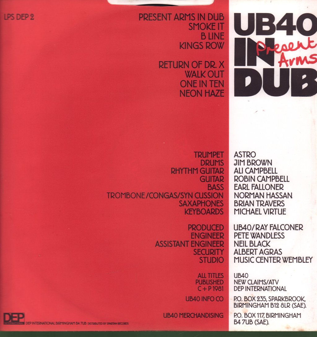 UB40 - Present Arms In Dub - Lp
