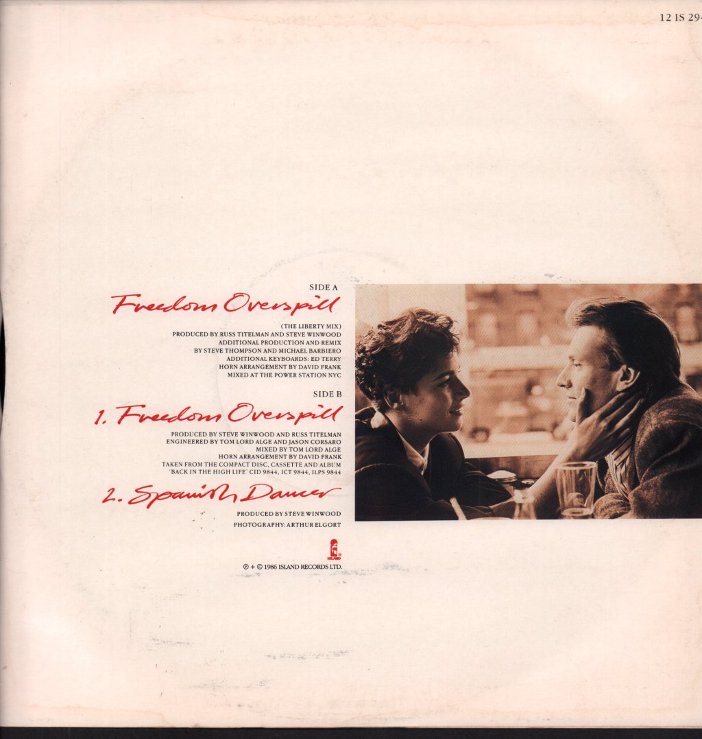Steve Winwood - Freedom Overspill - 12 Inch