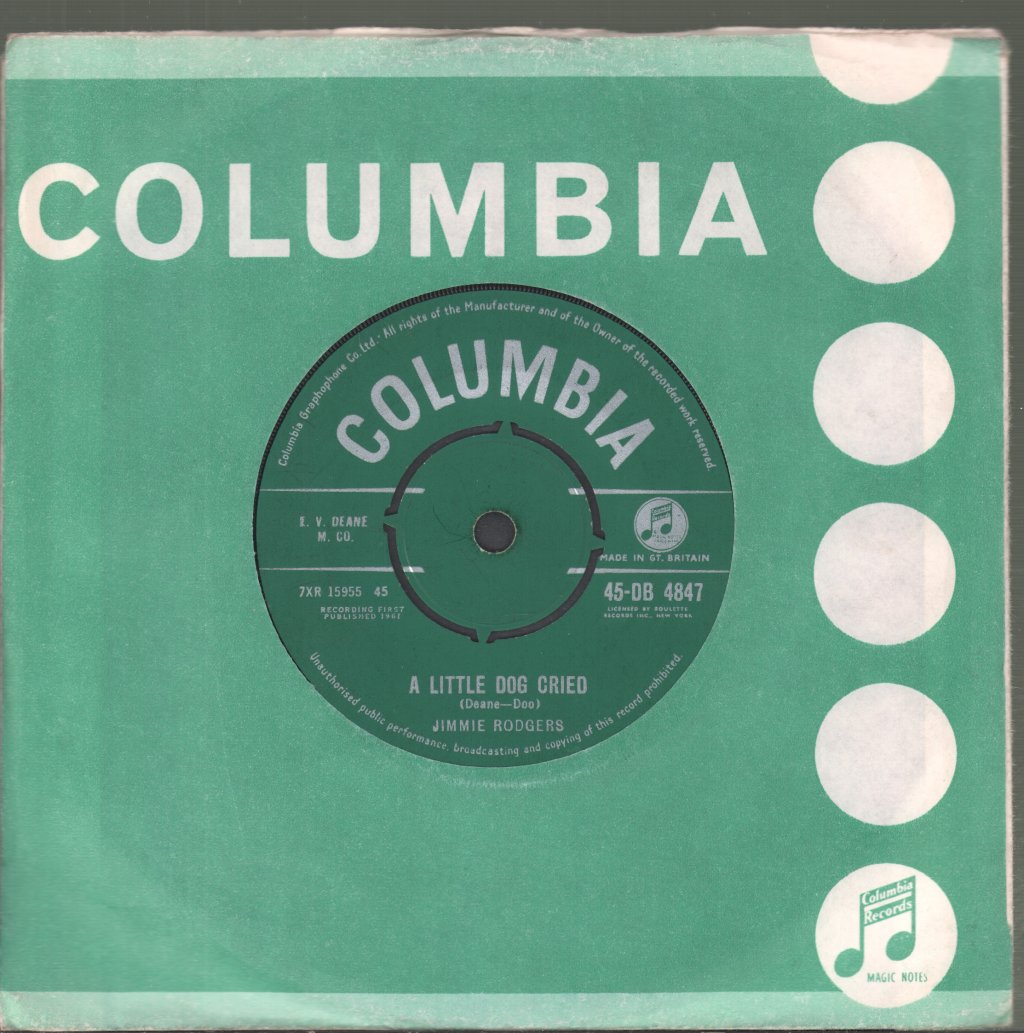 Jimmie Rodgers - A Little Dog Cried - 7 Inch