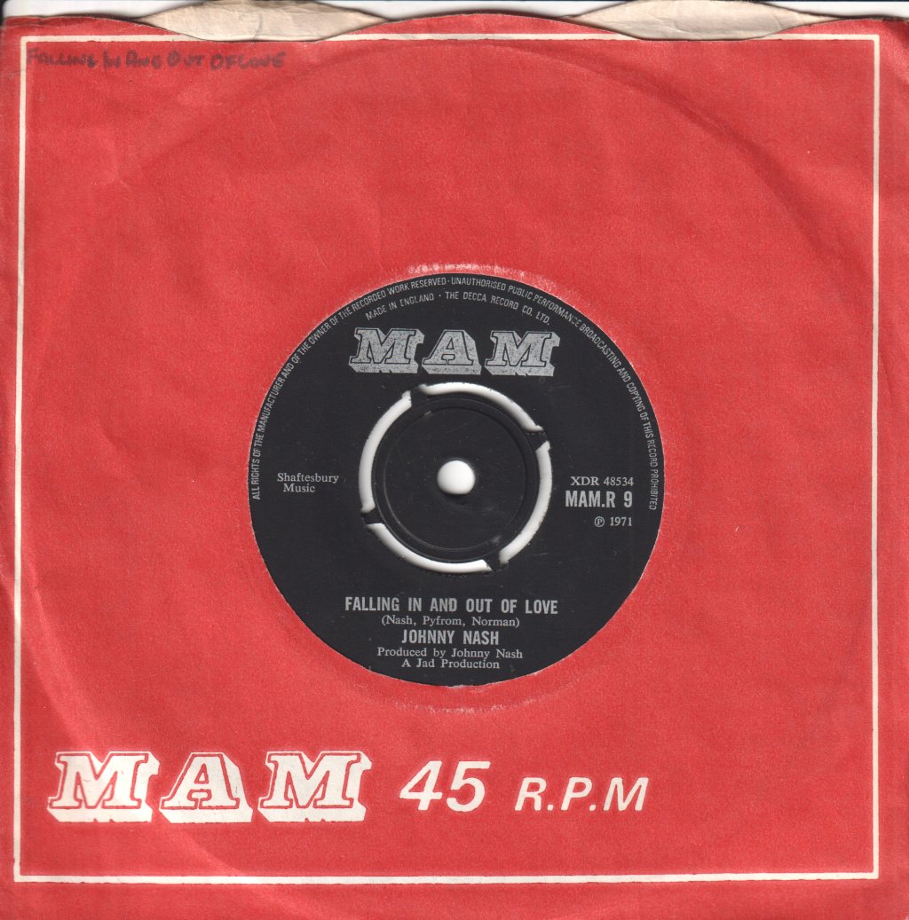 Johnny Nash - Falling In And Out Of Love - 7 Inch