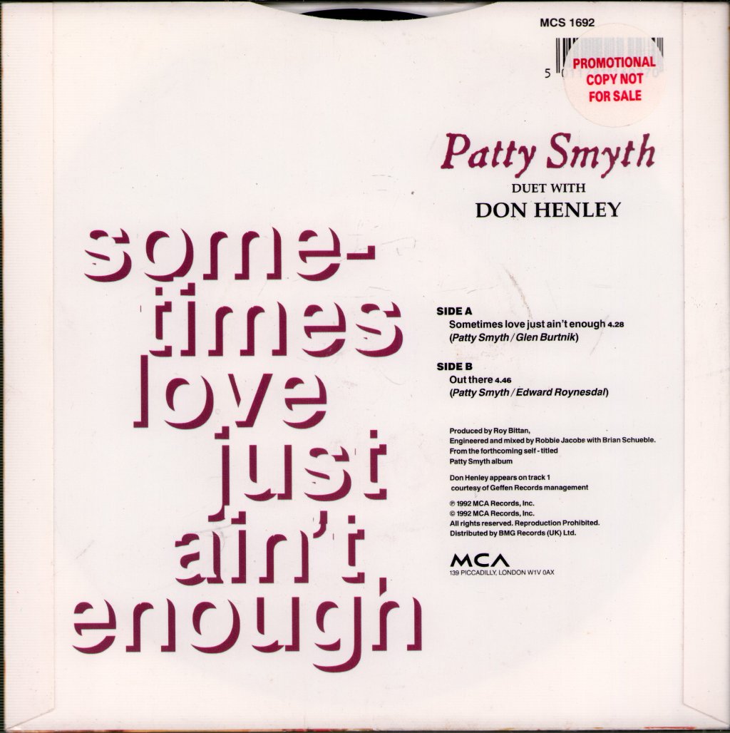 Don Henley - Sometimes Love Just Ain't Enough - 7 Inch