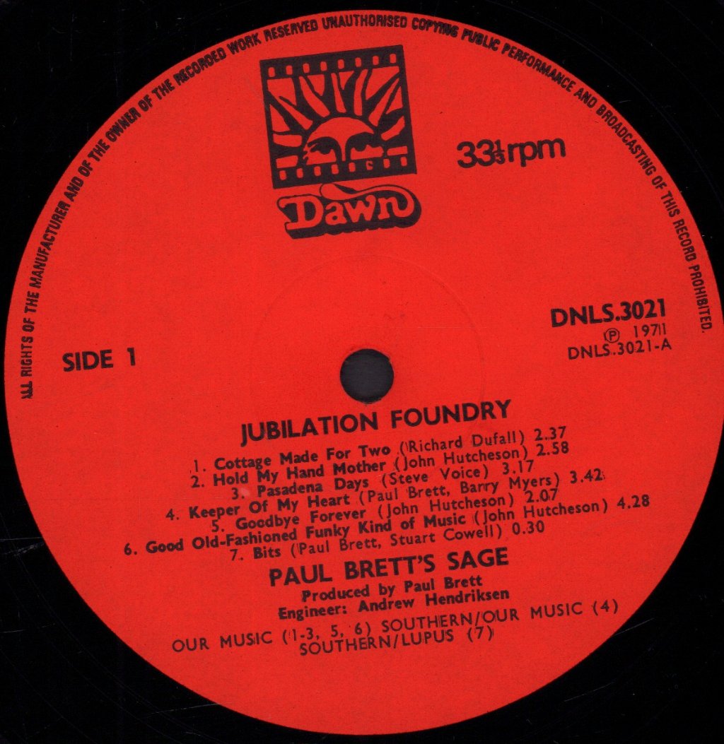 Paul Brett's Sage - Jubilation Foundry - Lp