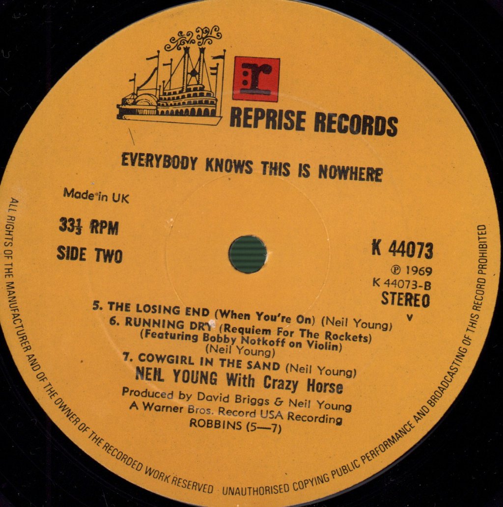 Neil Young With Crazy Horse - Everybody Knows This Is Nowhere - Lp