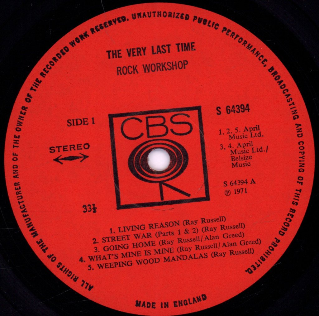 Rock Workshop - Very Last Time - Lp
