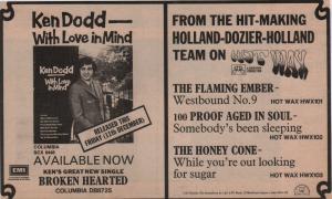 Ken Dodd/ Holland-Dozier-Holland - With Love In Mind/ Hot Wax - Advert