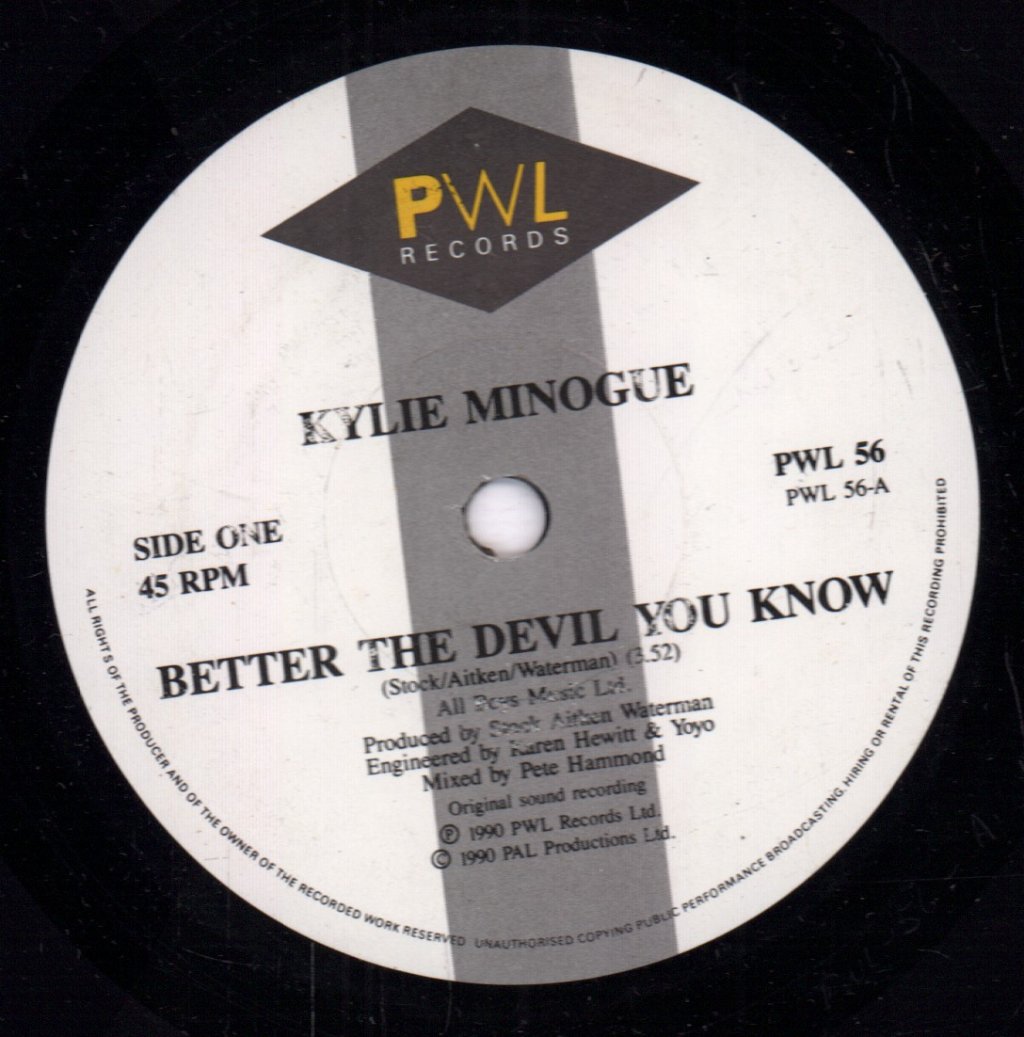 Kylie Minogue - Better The Devil You Know - 7 Inch