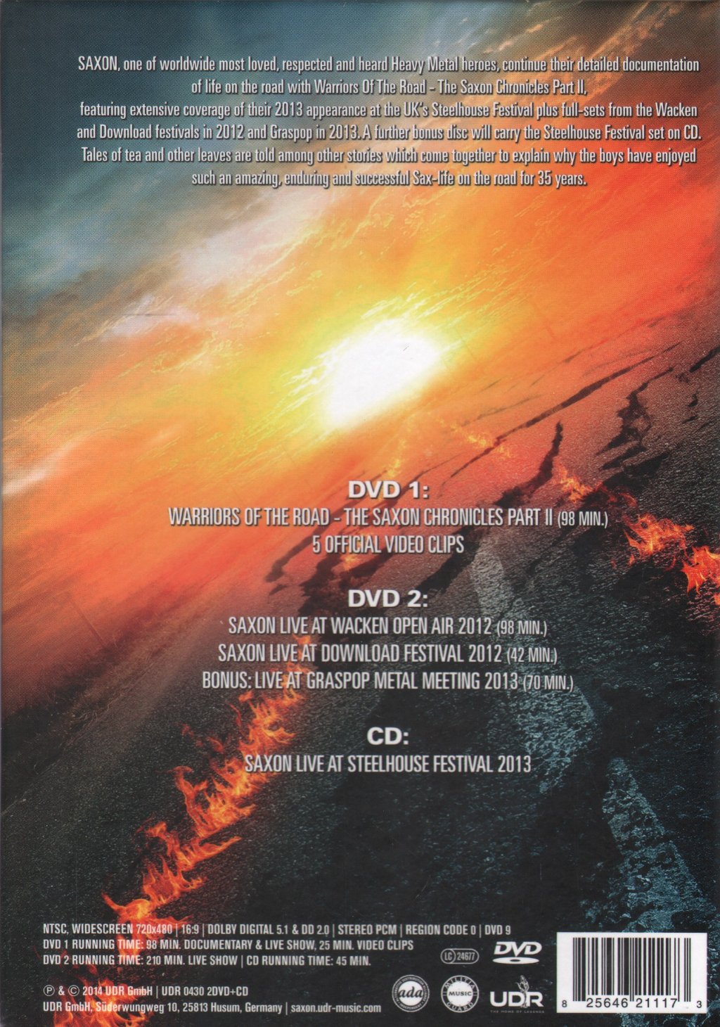 Saxon - Warriors Of The Road The Saxon Chronicles Part II - Dvd Set