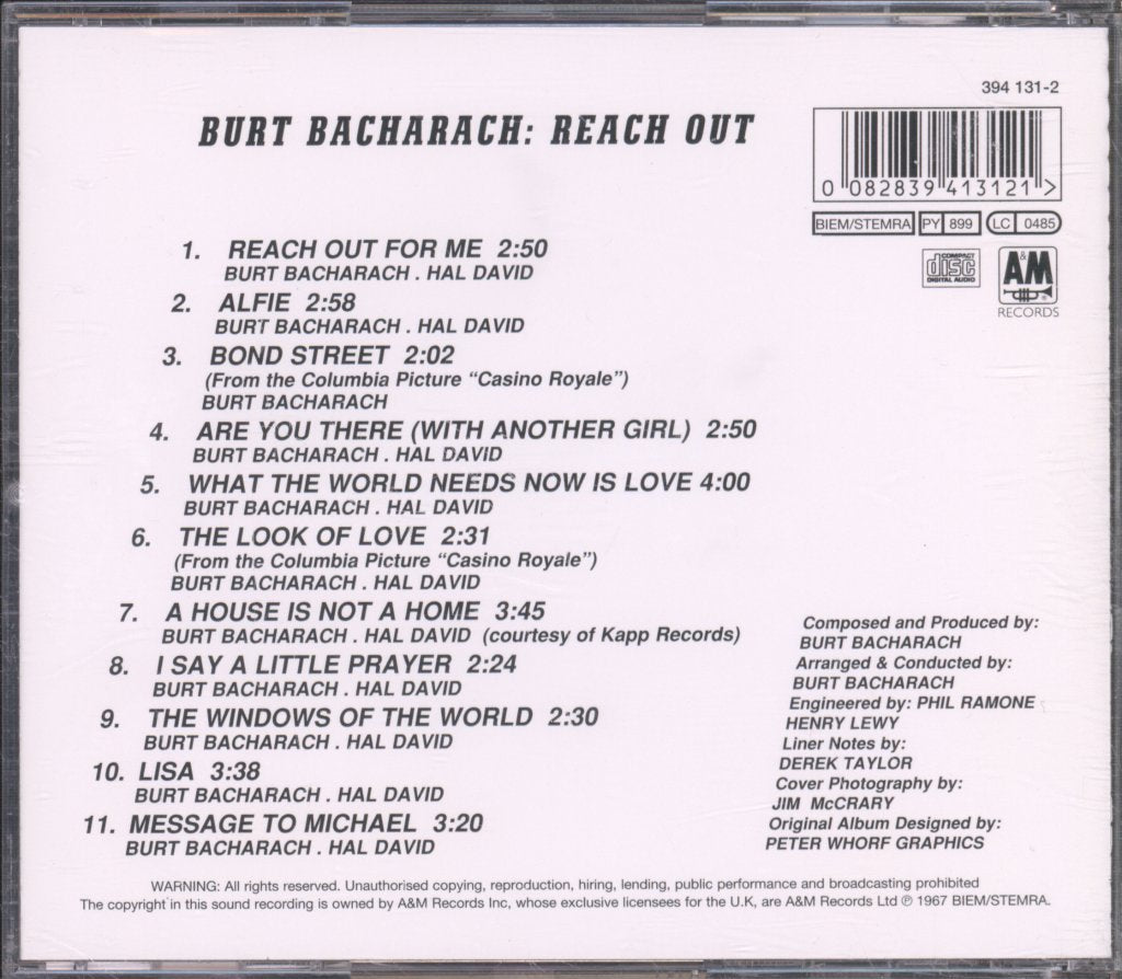 Burt Bacharach - Reach Out - Cd