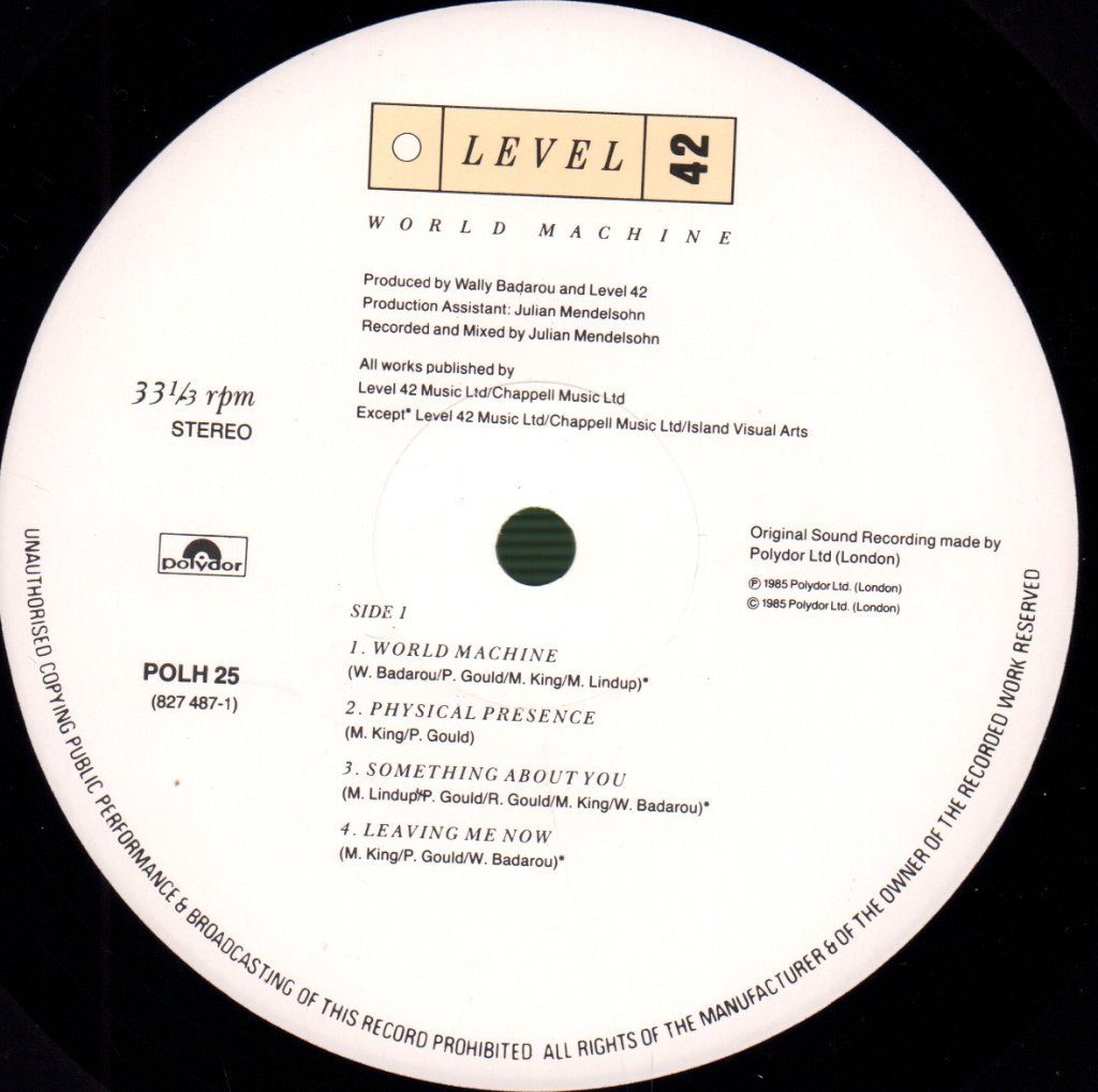 Level 42 - World Machine - Lp