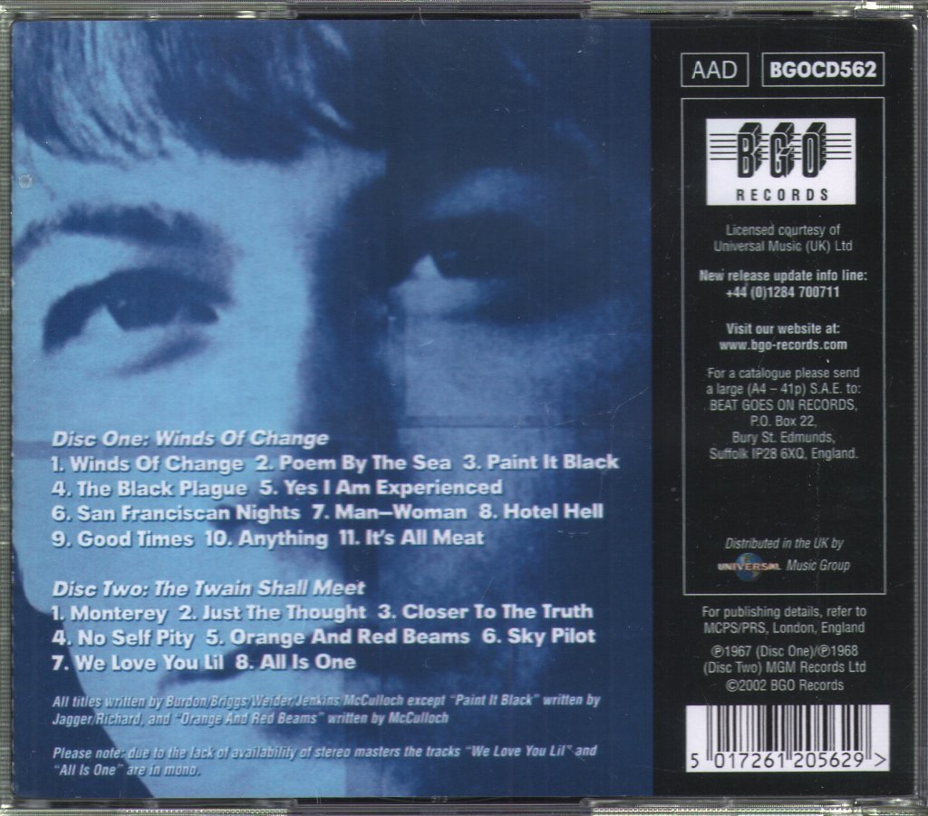 Eric Burdon And The Animals - Winds Of Change / The Twain Shall Meet - Double Cd