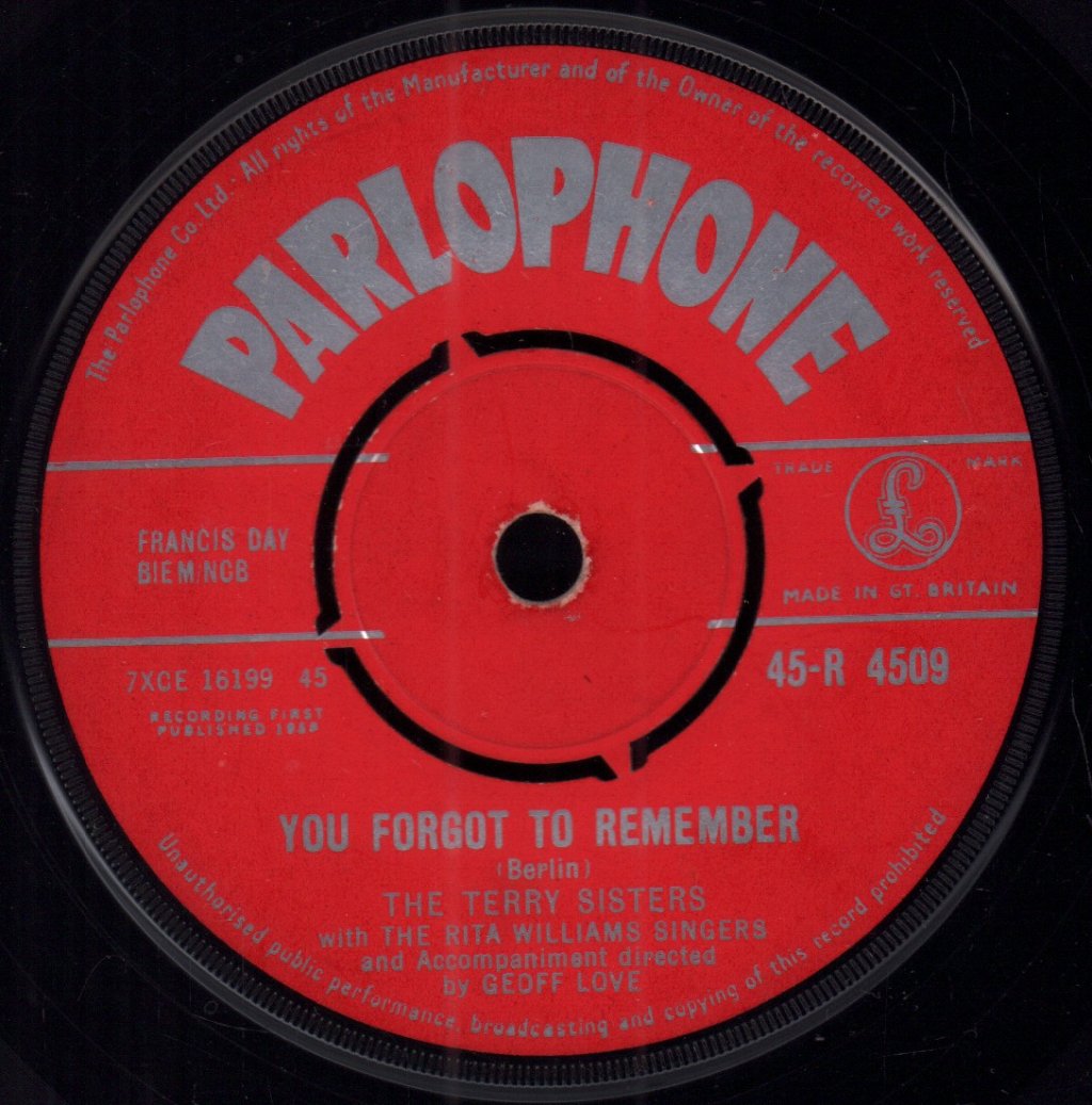 Terry Sisters - Sweet Thing (Tell 'em That You Love Me) - 7 Inch