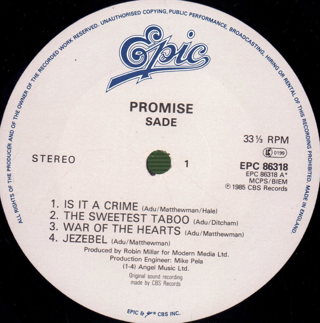 Sade - Promise - Lp