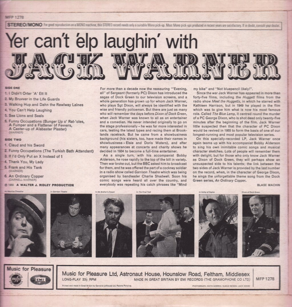 Jack Warner - Yer Can't Elp Laughin' With - Lp