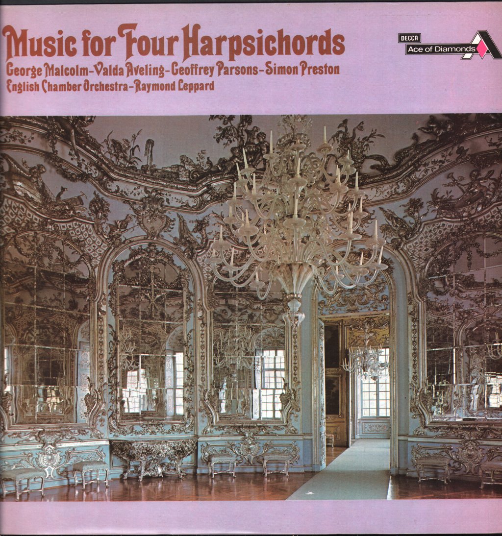 George Malcolm / Valda Aveling / Geoffrey Parsons / Simon Preston / Raymond Leppard / English Chamber Orchestra - Music For Four Harpsichords - Lp