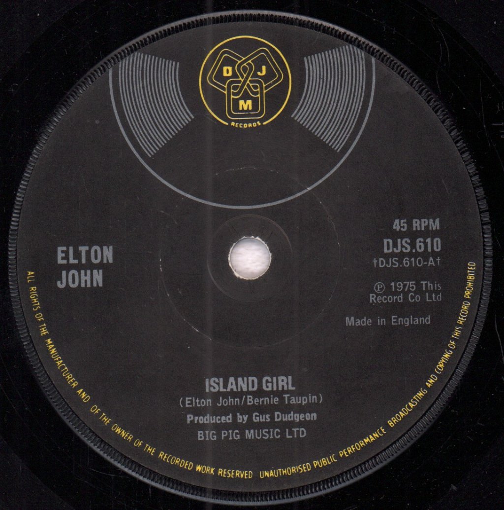 Elton John - Island Girl - 7 Inch