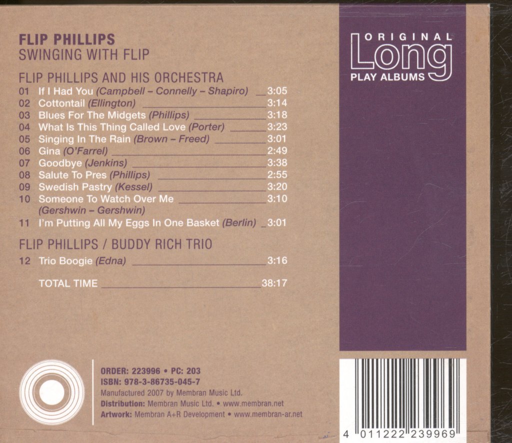 Flip Phillips And His Orchestra - Swinging With Flip - Cd