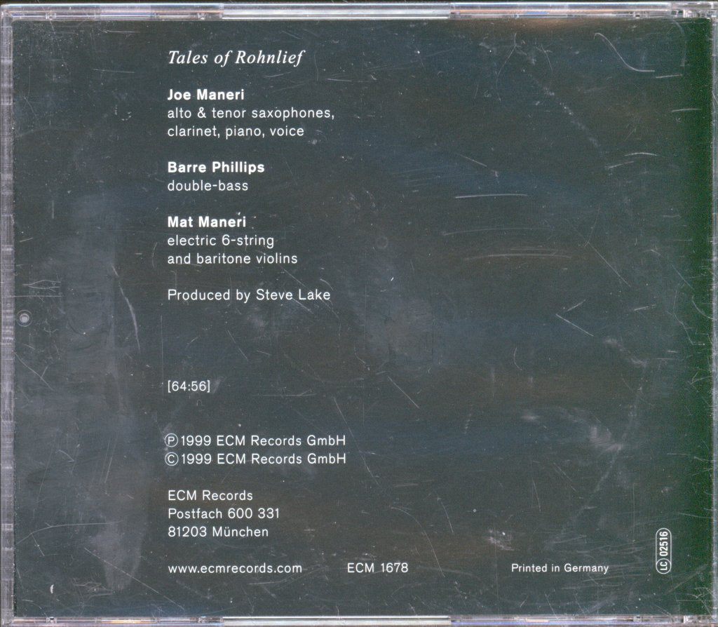 Joe Maneri / Barre Phillips / Mat Maneri - Tales Of Rohnlief - Cd