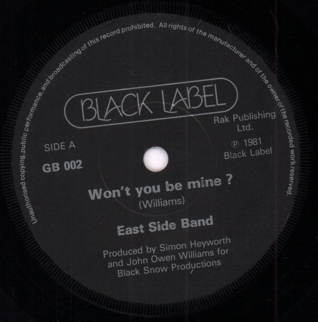 East Side Band - Won't You Be Mine - 7 Inch