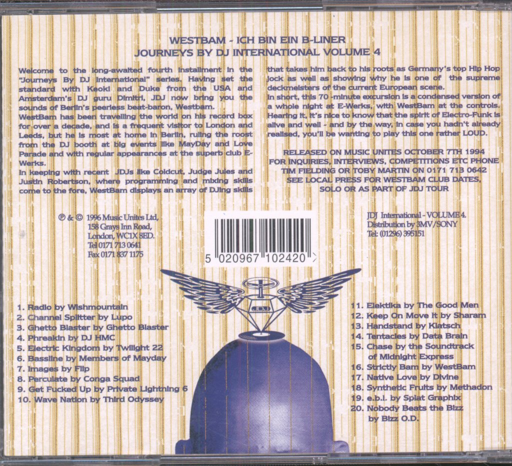 Westbam - Ich Bin Ein Bass-Liner - Cd