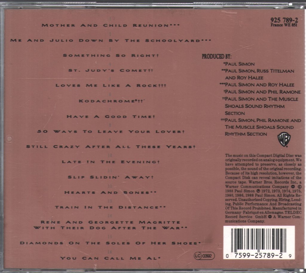 Paul Simon - Negotiations And Love Songs (1971-1986) - Cd