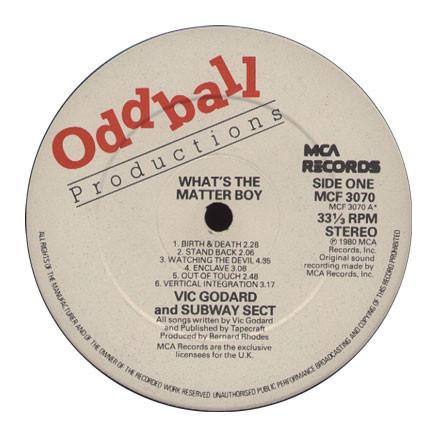 Vic Godard And The Subway Sect - What's The Matter Boy? - Lp