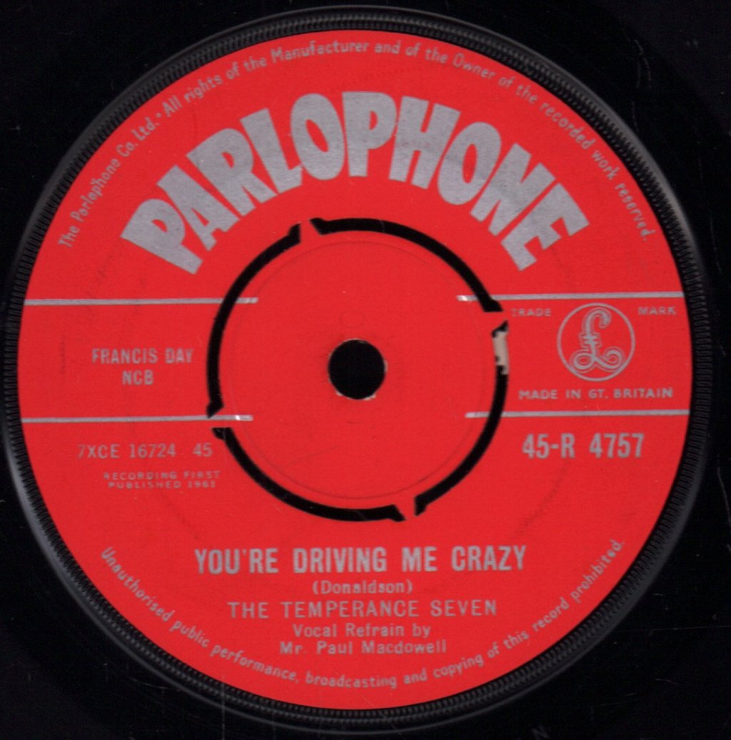 Temperance Seven - You're Driving Me Crazy - 7 Inch