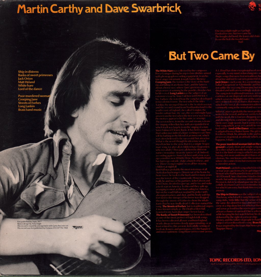 Martin Carthy And Dave Swarbrick - But Two Came By - Lp