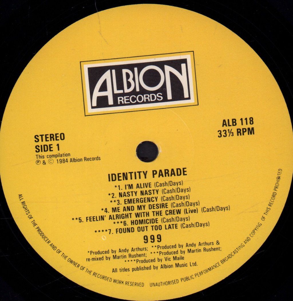 999 - Identity Parade - Lp
