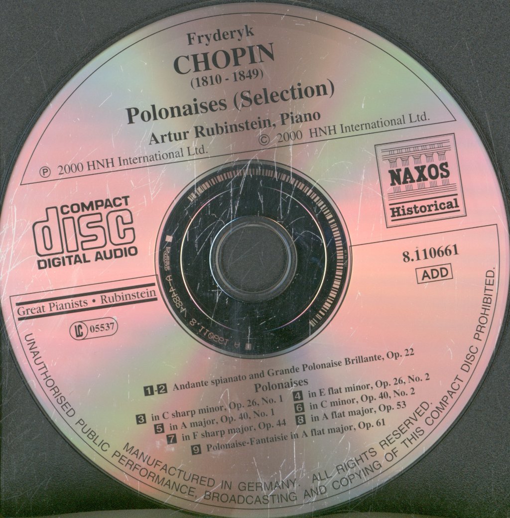 Arthur Rubinstein - Chopin - Polonaises (Selection) - Cd