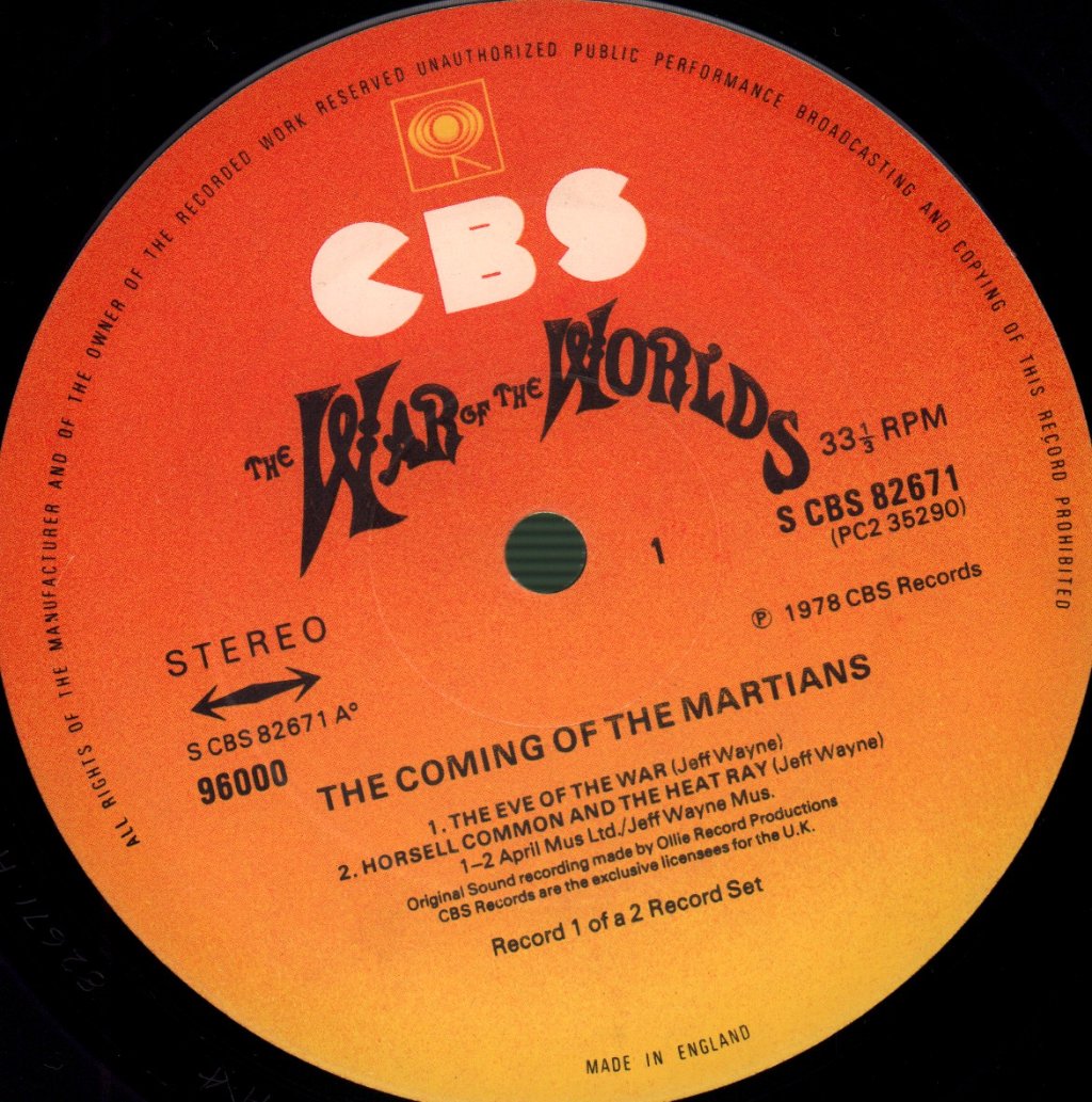 Jeff Wayne - War Of The Worlds - Double Lp