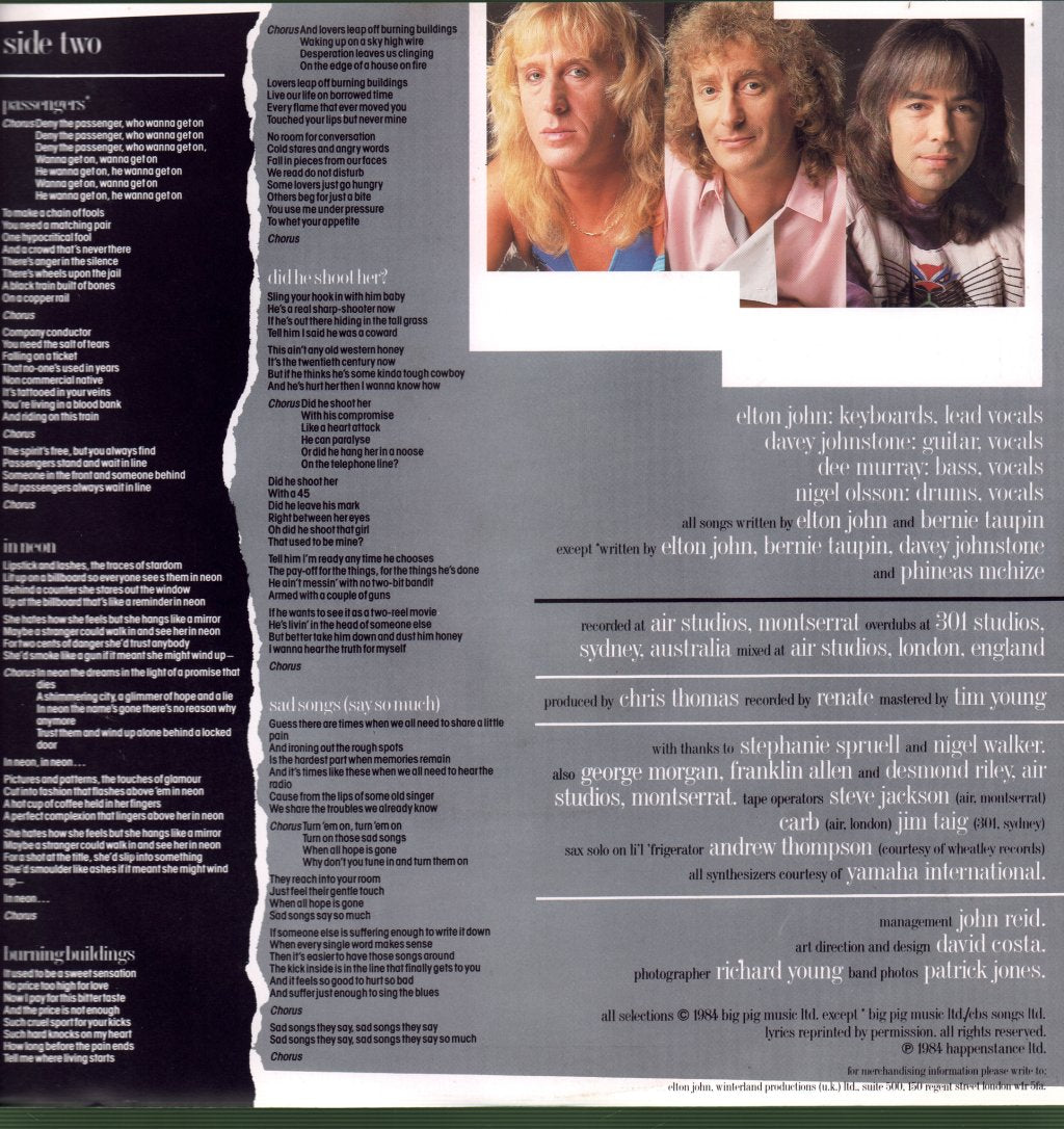 Elton John - Breaking Hearts - Lp