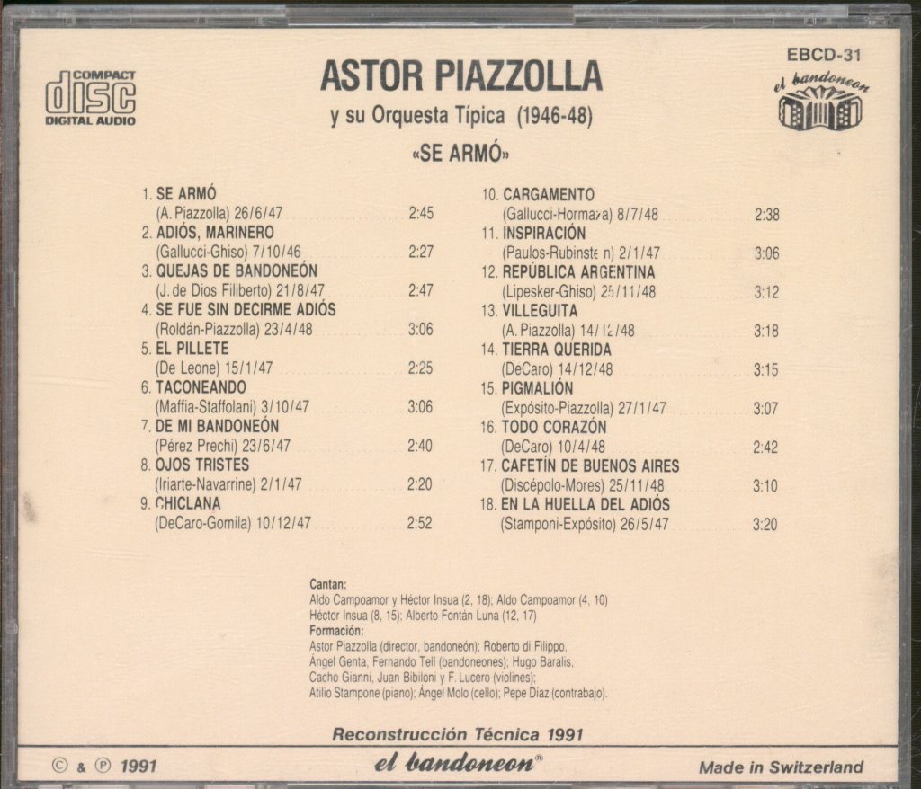 Astor Piazzolla Y Su Orquesta Típica - Se Armó - Cd