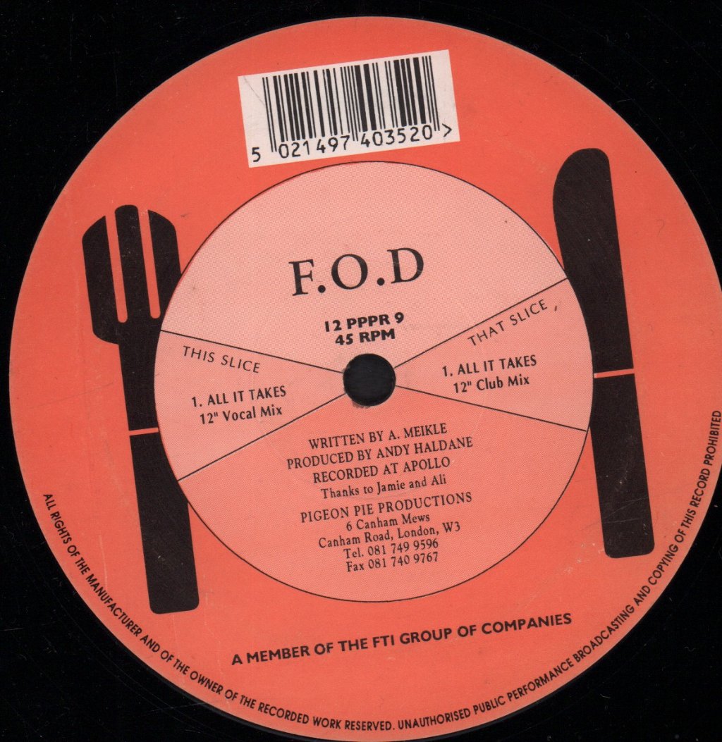 F.o.d. - All It Takes - 12 Inch