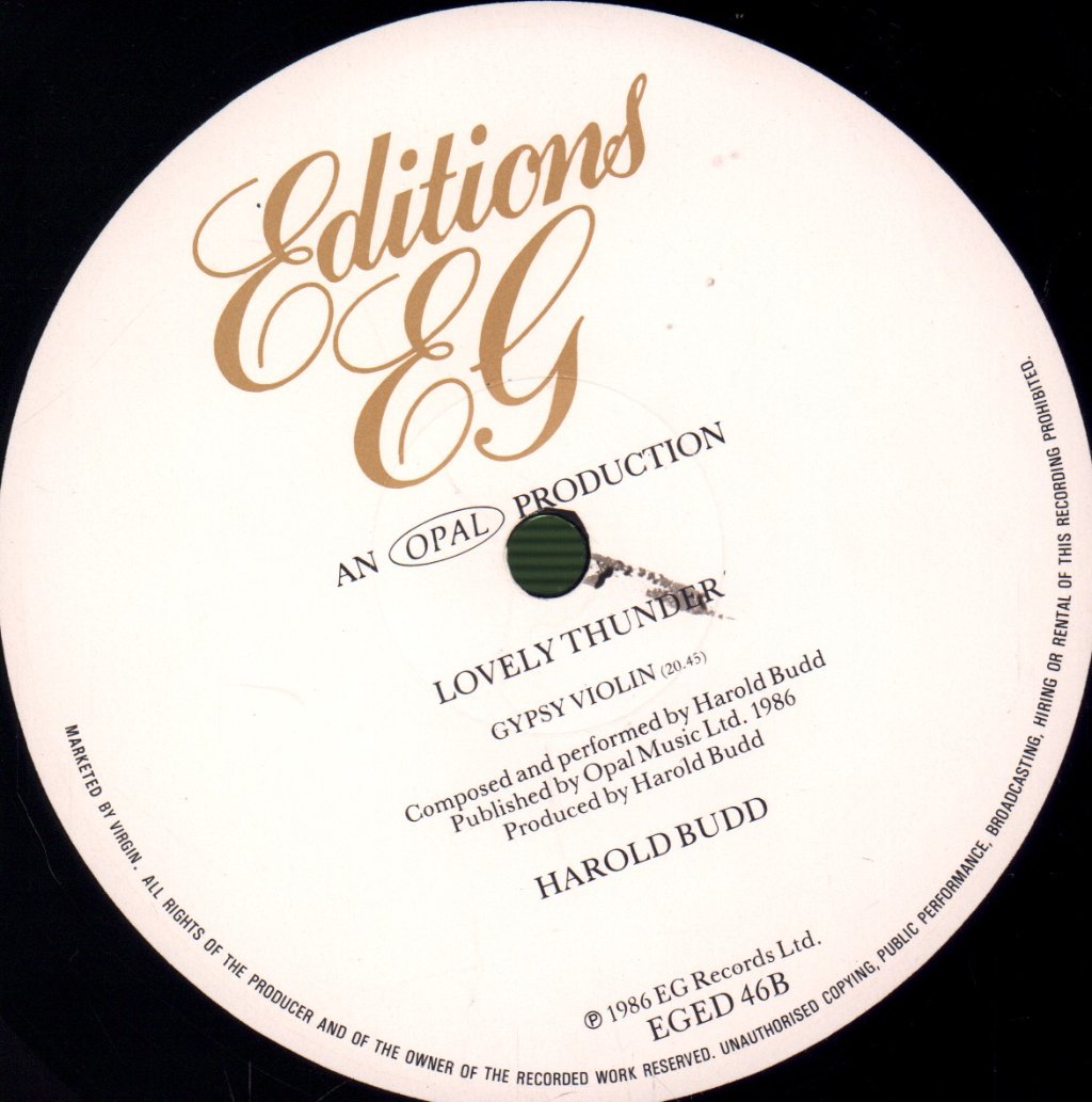 Harold Budd - Lovely Thunder - Lp