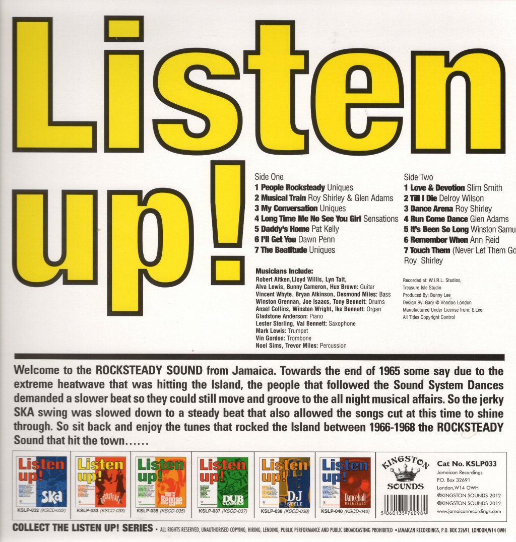 Various Artists - Listen Up! Rocksteady - Lp