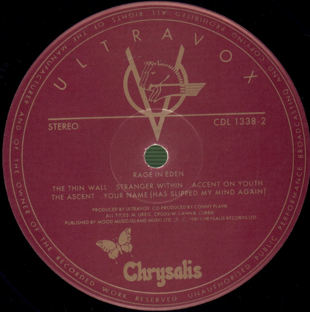 Ultravox - Rage In Eden - Lp