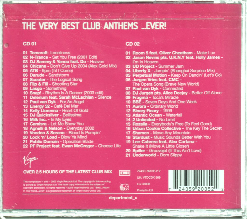 Various - Very Best Club Anthems ...Ever! - Double Cd