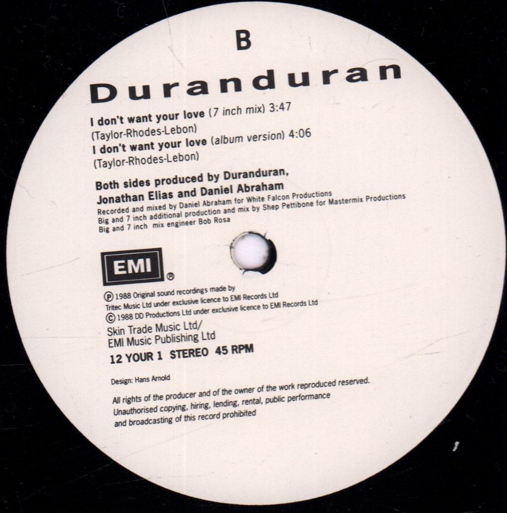 Duran Duran - I Don't Want Your Love - 12 Inch