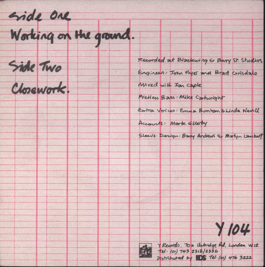 Shriekback - Working On The Ground - 7 Inch