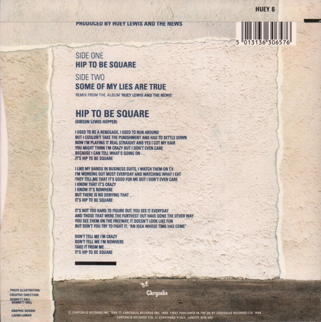 Huey Lewis And The News - Hip To Be Square - 7 Inch
