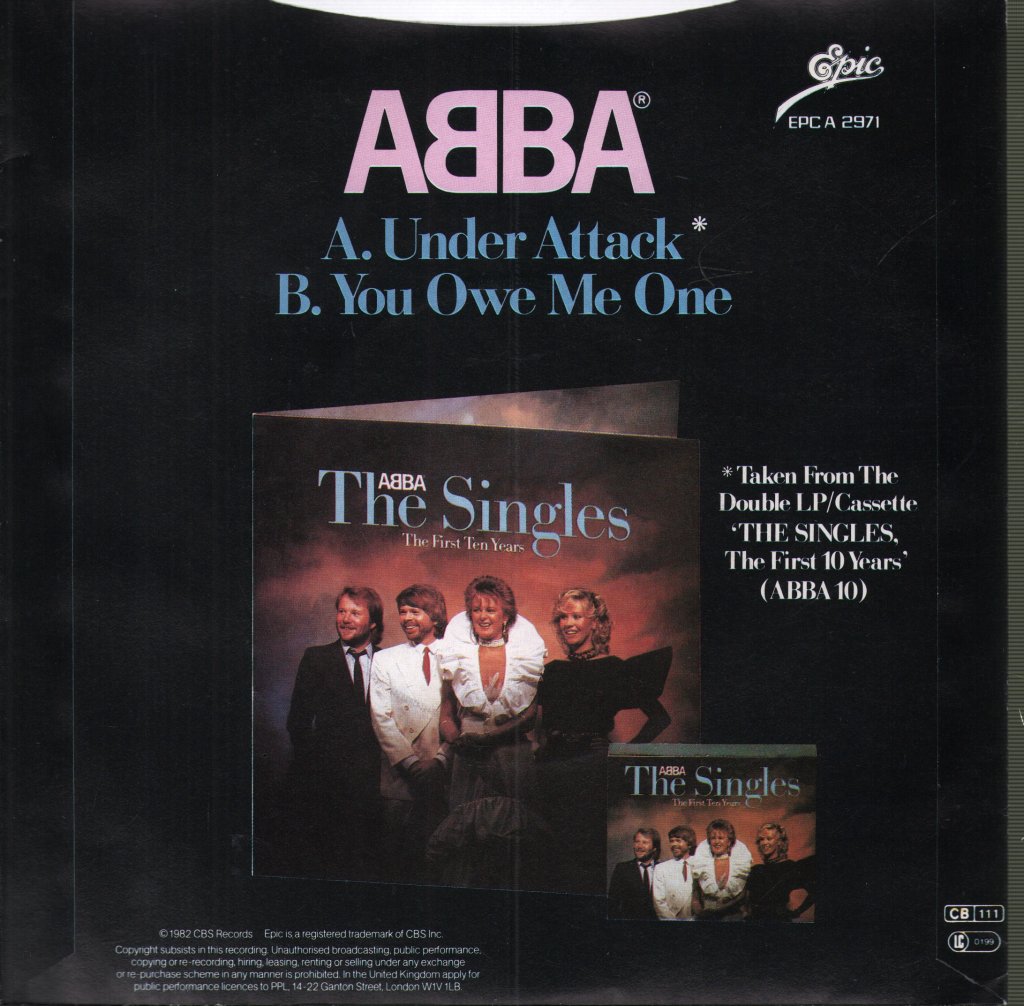 ABBA - Under Attack / You Owe Me One - 7 Inch