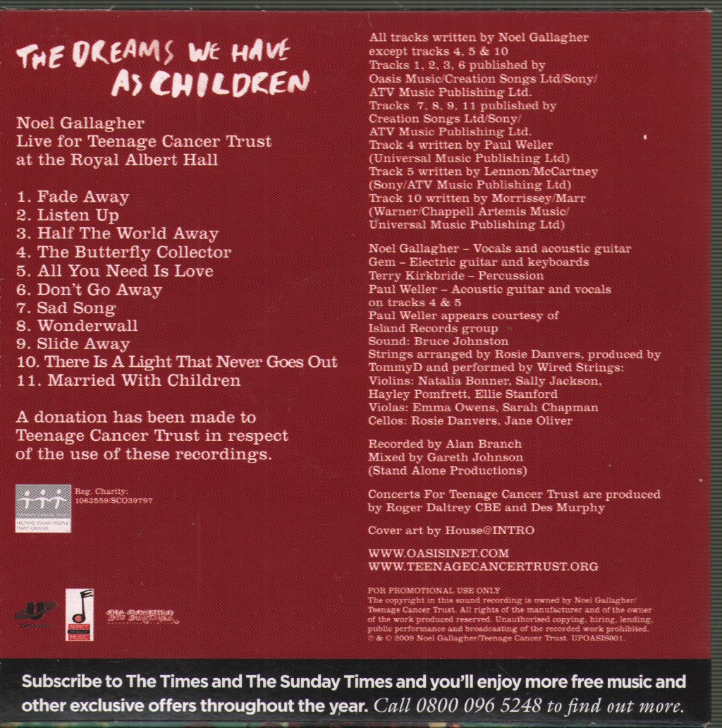 Noel Gallagher - Dreams We Have As Children - Live At The Royal Albert Hall - Cd