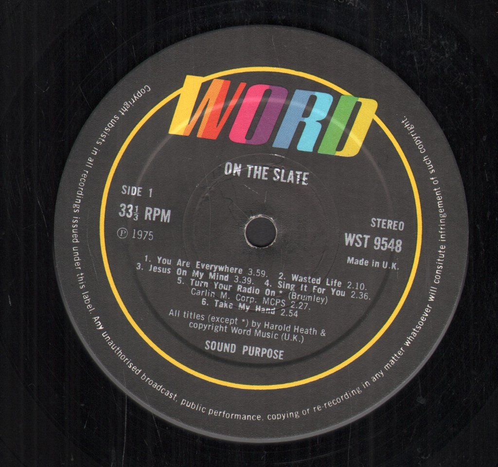 Sound Purpose - On The Slate - Lp