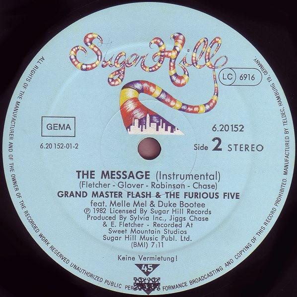 Grandmaster Flash And The Furious Five - Message - 12 Inch